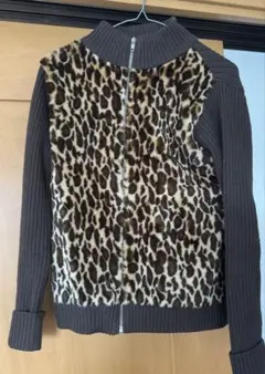 ヒョウ柄　レオパード　ニットジャケット/ カーディガン　y2k グランジ ギャル