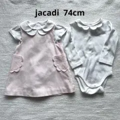 【美品】ジャカディ ワンピース 3点 セット 長袖　半袖　74cm 12ヶ月