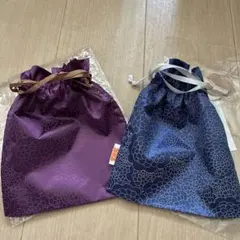 花柄ポーチセット（紫・紺）