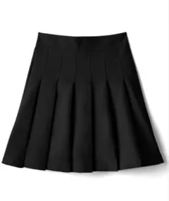 インパン裏地付きプリーツミニスカート【ブラック】