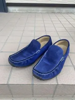 ネイビー スエード ドライビングシューズ