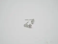 K10 ホワイトゴールドキュービック　ピアス