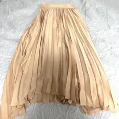 サーモンピンクプリーツスカート ロング丈のサムネイル
