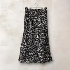 90s vintage フレアロングスカート 小花柄 M