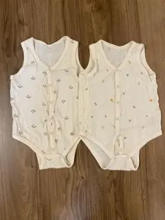 ベビー肌着 70cm ロンパース 2枚セット バースデーtete a tete
