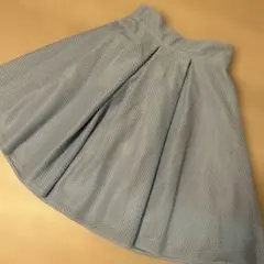 リッチミーニューヨーク　水色　ライトブルー　フレアスカート メッシュ素材