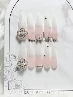 韓国　ギャル　ネイルチップ　ネイル　ロング　スナ系　量産型　y2k ワンホン