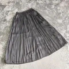 【アメリカンホリック】（F）プリーツスカート ゴムウエスト 裏地総柄 ロング丈