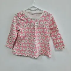 1-2回着用　美品　花柄長袖Tシャツ 95cm　ロンＴ　保育園着　総柄