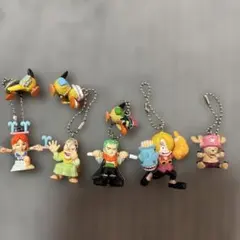 ONE PIECE ワンピース　マスコットキーチェーン　レトロ　5個セット
