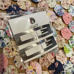 シンプルなスクエア型♡金属製ヘアピン2個セット