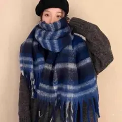 マフラー 大判 ストール おしゃれ 暖かい 防寒 ひざ掛 男女兼用 柔らか ｄ