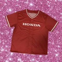 【未着用】HONDA ベースボールシャツ レッド Fのサムネイル