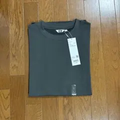 ユニクロ　エアリズムコットンオーバーサイズTシャツ5分袖　グレー　L 新品未使用