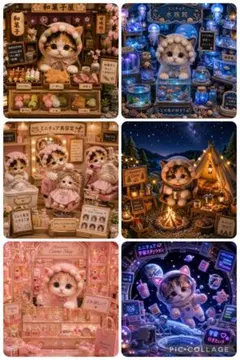 ５/5〆切り‼️最新柄‼️パネル生地　猫