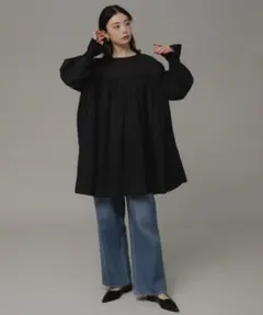 コットンギャザーチュニック アーバンリサーチサニーレーベル　ブラウス