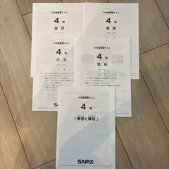 SAPIX 2025年実施の3年生テスト1年分フルセット7回分 SAPIX 2025年7月組分けテスト 4年 原本 - メルカリ
