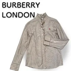 ✨美品✨　バーバリーロンドン　シャツ ホースロゴ刺繍　ベージュ ストライプ