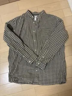 H*O様 チェック　シャツ　グローバルワーク　ノーカラーシャツ