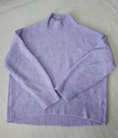 スフレヤーンモックネックセーター パープル