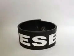 DIESEL ディーゼル 本革 レザーブレスレット ブラック ロゴ入り【新品】のサムネイル