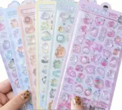 ぷくぷくシール 3D立体シール ボンボンドロップシール 大容量 6枚セット