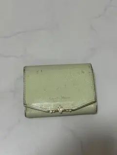 レザー製三つ折り財布 ライトグリーン