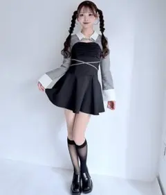 nomae ショートブラウスレイヤードワンピース