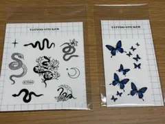 タトゥーシール 2シートセット 蛇と蝶