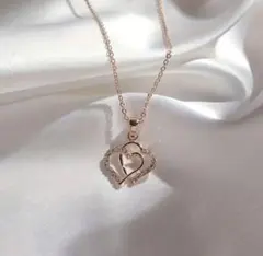 ハート型ペンダントネックレス 2つセット