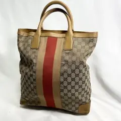 グッチ シェリーライン GG柄 キャンバス トートバッグ 大容量 多機能 A4可