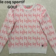 ルコックスポルティフゴルフ★ロゴ総柄★ストレッチ★ニット【レディース サイズL】