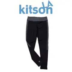 kitson LA スポーツ レギンス ブラック グレー　キットソン ロゴラインのサムネイル