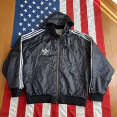 90s ビンテージ adidas アディダス ナイロンジャケット L 黒 日本製