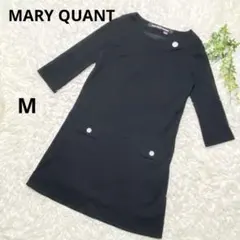 MARY QUANT LONDON ブラックひざ丈ワンピース　日本製　Mサイズ