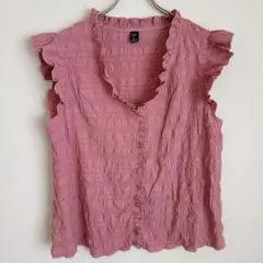 SHEIN シーイン ブラウス フリル袖 フリル ピンク 0XL デートのサムネイル