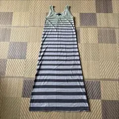 ノースリーブロングワンピース ストライプ