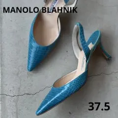 MANOLO BLAHNIK ハラコ ミュール サンダル 白/青/黄緑 - メルカリ