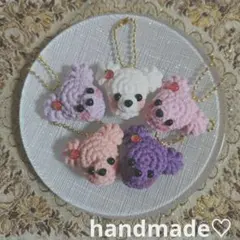 特別価格 ！ あみぐるみ ♡ かぎ針編み ♡ くまのキーホルダー♡ 5個セット♡