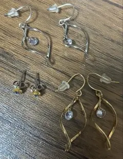 リーフフープピアス＆星形ピアス３個セット