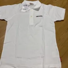 新品未使用　miki HOUSE ミキハウスホワイト ポロシャツ　ロゴ付き