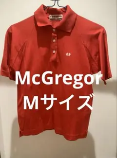 【McGregor/マックレガー】赤い半袖ポロシャツ M 胸元ボタン