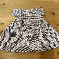 プチバトー　ワンピース　花柄　半袖　スウェット　フラワープリント　80