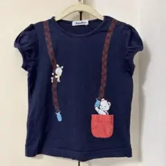 familiarファミリア　ファミちゃん絵柄アップリケ付きトップス　リア110