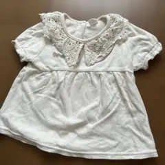 バースデイ　コトリ　cottoli レース襟付きホワイトトップス 半袖　80