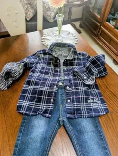 リバーシブル・コットン100%ネルシャツ110cm