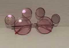 ミッキー型ピンクサングラス　ハートサングラス　ミニーパルパルーザ　ハート模様