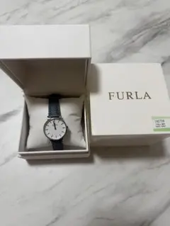 FURLA 腕時計 ホワイト文字盤 グレーベルト 箱付き　不動