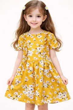 【美品】PETIT BATEAU 花柄ワンピース 6ans 116cm 半袖