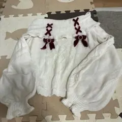 オフショル ケーブルニット ボルドーリボンのサムネイル